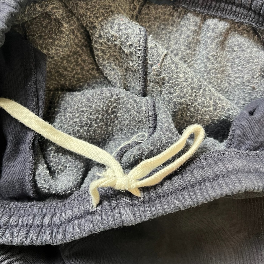 Brandy Melville Sweatpants Womens One Size Charcoal Gray Wide Leg Distressed - Picture 6 of 12